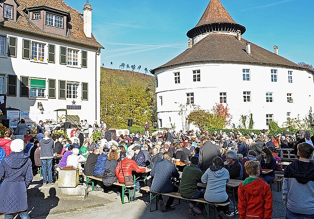 Quellen-Retter machen mobil: Die erste Laufentaler Landsgemeinde findet beim Schloss Zwingen statt.Foto: BZ (Martin Töngi)
