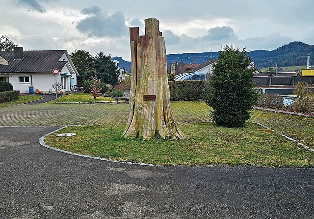 Versiegelte Flächen und kaum Bepflanzung: Rund um die reformierte Kirche soll eine kleine parkartige Oase für Mensch und Tier entstehen. Über die nötigen Eigenmittel stimmt die Kirchgemeinde am 8. März ab. Foto: Melanie Brêchet