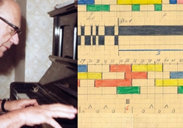 Der Komponist und seine Notation: Hermann Meier zeichnete seine Werke in bunten Farben. Bilder: zvg