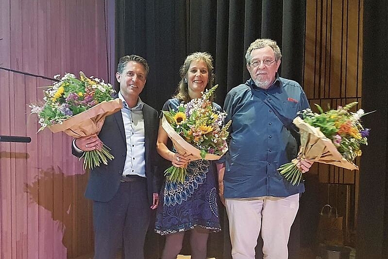 Wurden verabschiedet: (v. l.) Die Gemeinderatsmitglieder Pascal Leumann (FDP), 
Ursula Laager (Frischluft) und Jürg Seiberth (SP). Foto: zVg