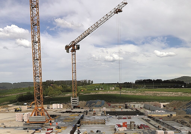 <em>Bautätigkeit: </em>Stöckli Logistik bringt bis zu 350 Mitarbeiter an die Wahlenstrasse in Laufen. Foto: zvg