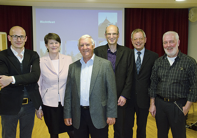 Die Verwaltung: Valentin Hänggi, Lisbeth Maritz, Oswald Mathis, Philipp Staub, Hugo Huber und Rolf Nebel (v. l.)  Foto: Heiner Leuthardt