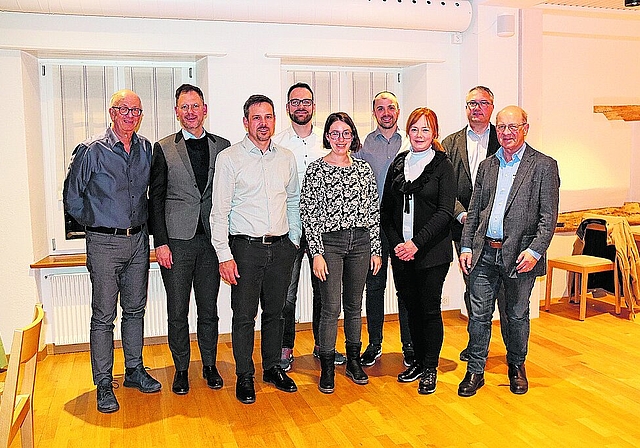 Der Vorstand: (v.l.) Hanspeter Stebler, Nunningen, Christian Thalmann, Breitenbach, Daniel Baumann (neu), Nuglar-St.Pantaleon, Daniel Flury (neu), Büsserach, Sarah Stebler, Breitenbach, Präsident David Häner, Breitenbach, Sylvia Leisi (neu), Gempe