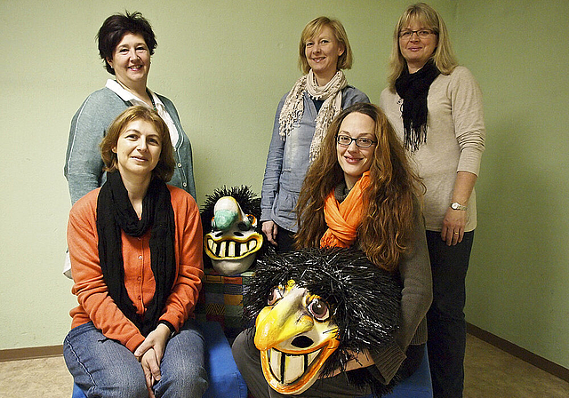 Neuer Schwung für Münchenstein: (stehend v. l.) Rita Zumbrunnen, Susanne Schaitl, Claudia Raas; (sitzend v. l.) Carmen Bonatti, Claudia Lanthemann.  Foto Tobias Gfeller