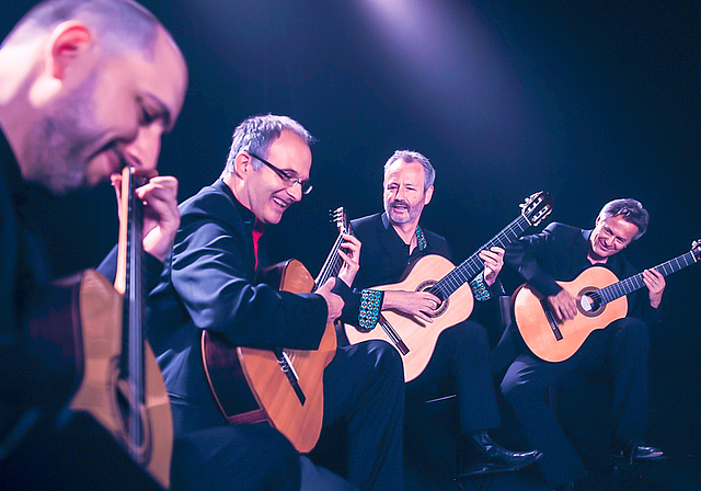 Das Eos Guitar Quartett gilt als eines der besten seiner Art – weltweit: Julio Azcano, Michael Winkler, Marcel Ege und David Sauter (v. l.)  Foto: ZVG