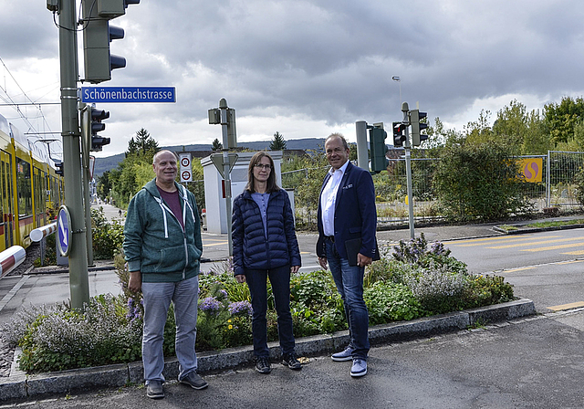 Referendumskomitee Schönenbach: Paul Käch, Pascale Gruber und Roland Fischer (v. l.).  Foto: Thomas Kramer