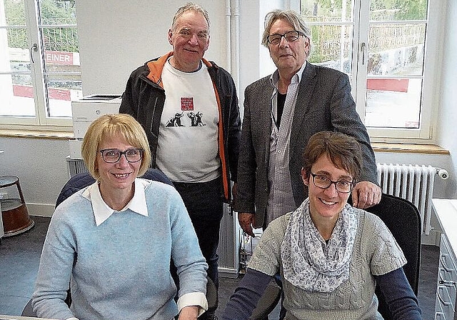 Wechsel: Gemeindepräsident Theo Henz (l.) und Gemeindeverwalter Mario Giger beenden ihre Tätigkeit für die Gemeinde Bärschwil. Neu auf der Gemeindeverwaltung arbeiten Jolanda Lisser (l.) und Nicole Jeker. Foto: Thomas Immoos