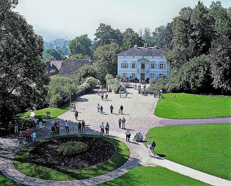 Aus der Vogelperspektive: Die Merian-Villa in Unter-Brüglingen. Foto: ZVG