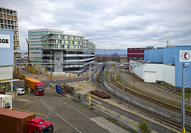 Industrieareale auf dem Dreispitz sollen Unigebiet werden: Links und rechts der Gleise liegen die Areale, die von den Regierungen als möglichen Uni-Standort definiert worden sind.  Foto: Roland Schmid