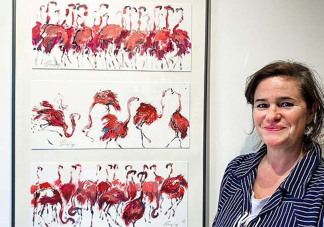 Ehemalige «Artist-in-Residence»: Susanne Smajic vor einer ihrer Tierstudien.  Foto: ZVG