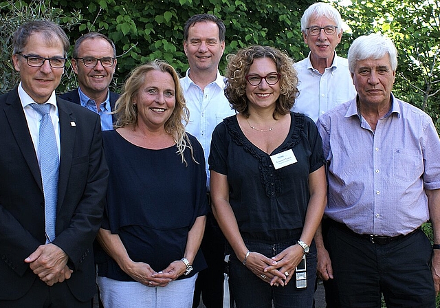 <em>Erfolgreiches Team: </em>(v.l.) Vorstandspräsident Dieter Künzli, Thomas Kübler (Vorstand), Nicole Ditzler (Präsidentin DV), Michael Rosenberg (Zentrumsleiter), Susanne Tosch (Pflege und Betreuung), Klaus Fischer (Vorstand) und Georges Thüri