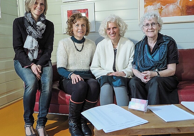 Die Künstlerinnen: (v. l.) Irene Brodmann, Karola Stettler, Christine Schäfer-Währy, Grietje van der Veen. Foto: Edmondo Savoldelli 