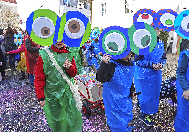 Hypnotisierend: Diese kleinen Fasnächtler zogen mit ihren grossen Augen die Zuschauer in ihren Bann.