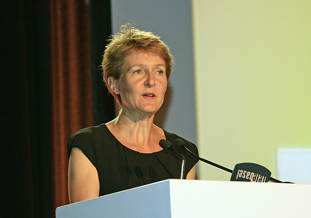 Auf der politischen Bühne: Bundesrätin Simonetta Sommaruga. Foto: Edmondo Savoldelli