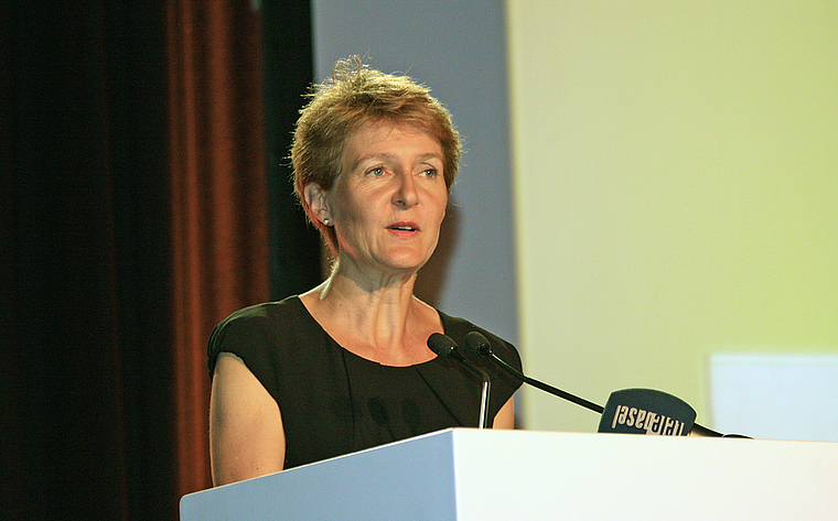 Auf der politischen Bühne: Bundesrätin Simonetta Sommaruga. Foto: Edmondo Savoldelli