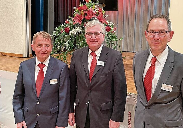 Aus dem Verwaltungsrat der Raiffeisen Laufental-Thierstein zurückgetreten: (v.l.) Bruno Cueni, Erwin Bärtschi und Stephan Bannwart. Foto: thomas Immoos