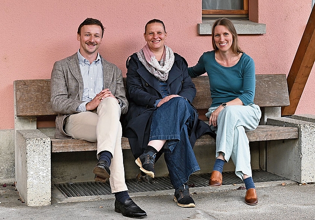 Im Einsatz für die anthroposophische Schule: (v. l.) Alexander Kühl (Präsident des Schulvereins), Susanne Böttge (Mitglied des Schulführungsvorstands und des Schulverein-Vorstands) und Katharina Vogt (Öffentlichkeitsarbeit und Fundraising). F