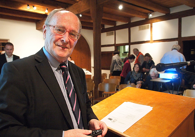 Zwischen Graz und Brüssel: Urs Altermatt, der wohl profilierteste Kenner der Geschichte des Schweizer Bundesrats, machte einen Halt in der Trotte Arlesheim.  Foto: Tobias Gfeller