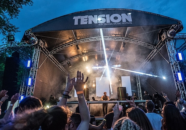 Mehr Bühnen, mehr Sound: Die Tension baut ihre Stellung als grösstes Techno-Open-Air in der Nordwestschweiz aus.  Foto: ZVG