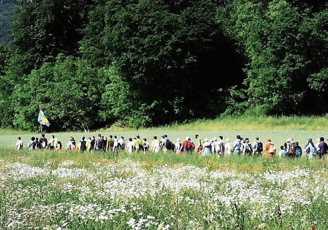 Wandern der Tradition wegen: 18,5 Kilometer hatten jene, die sich der Ganztagesrotte anschlossen, zu bewältigen. Fotos: Caspar Reimer
