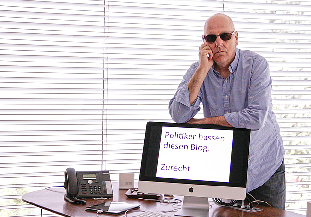 Selbstbewusst: Der Blogger Manfred Messmer arbeitet an seinem Image.  Foto: Lukas Hausendorf