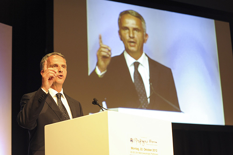 Klares Votum: Bundesrat Didier Burkhalter sprach sich für ein offenes und eigenständiges Auftreten der Schweiz aus. Foto: Martin Toengi