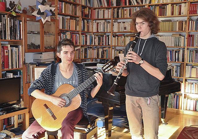 Viel Engagement und Freude an der Musik: Die beiden Jungmusiker Simon Vander Plaetse (l.) und Thomas Jäschke.  Foto: Isabelle Hitz