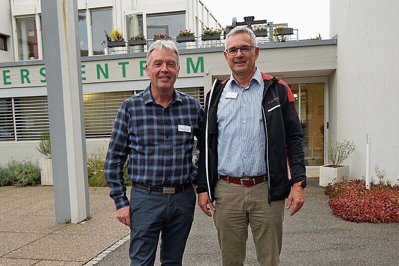 Sind vom guten Standort des Neubaus überzeugt: Stiftungsratspräsident Heiner 
Gammeter (l.) und Geschäftsführer Martin Vecchi.