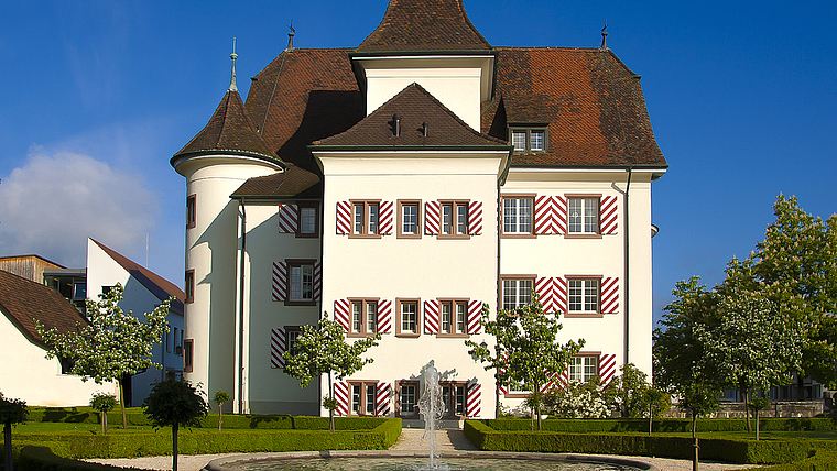 Hier tagt der Gemeinderat: Seit der Renovation Ende der 1950er-Jahre ist das 1605/06 von der Familie Blarer von Wartensee errichtete Schloss der Sitz der Gemeindeverwaltung.