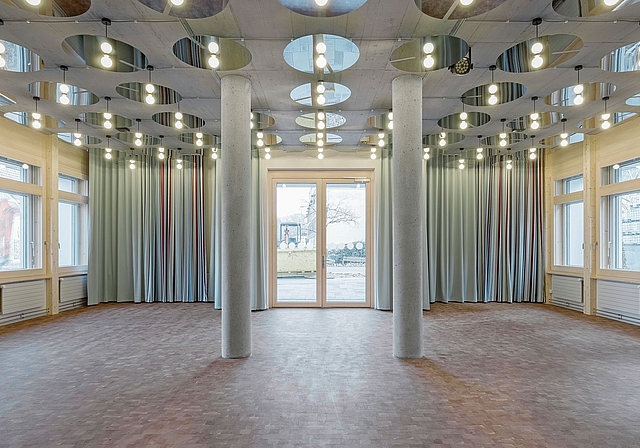 Erdgeschoss: Der Saal kann für Veranstaltungen genutzt werden. Fotos: ZVG / Beat Bühler