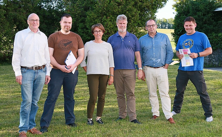 <em>Das OK: </em>Paul Schönenberger, Benjamin Rupp, Beatrix Marquis, Martin Speiser, OK-Präsident Thomas Ruppli und Roger Schwyzer.Foto: Gaby Walther