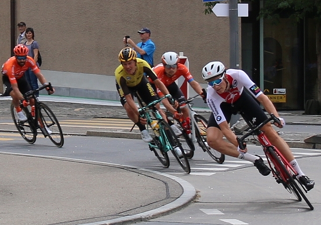 <em>Die Favoriten in Breitenbach: </em>Robin Carpenter (USA/RLY), Simon Geschke (GER/CCC), Gian Friesecke (SUI/SUI) und Taco van der Hoorn (NED/TVJ). <em>Fotos: Gaby Walther</em>
