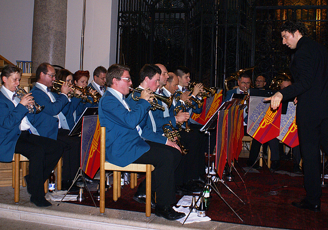 Gastrecht in der Basilika Mariastein: Brass Band Konkordia Büsserach.  Foto: Jürg Jeanloz